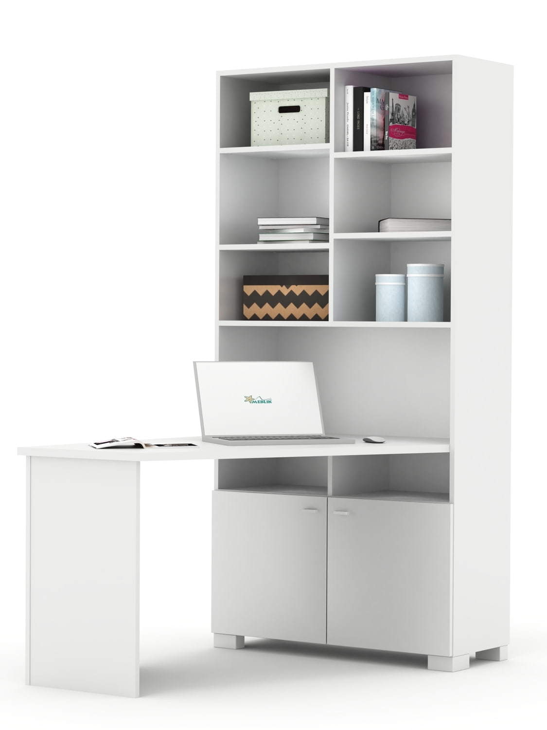 White bookcase desk deals