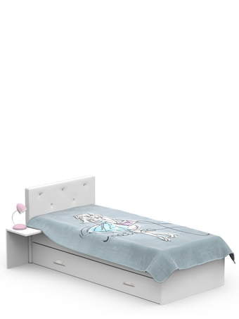 Upholstered bed 90x200 Young White Fashion