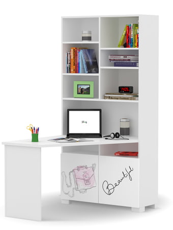 Bookcase-desk right Fashion Pink