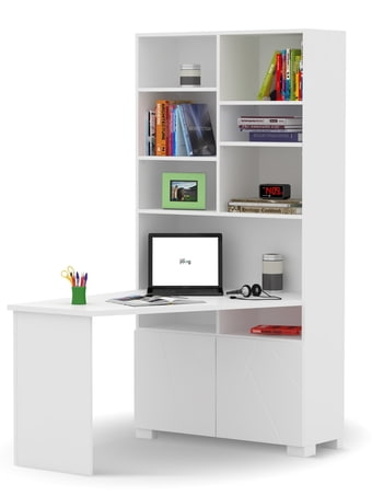 Bookcase-desk right X White