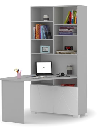 Bookcase-desk right X Grey