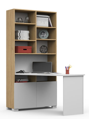 Bookcase-desk left UNI Oak