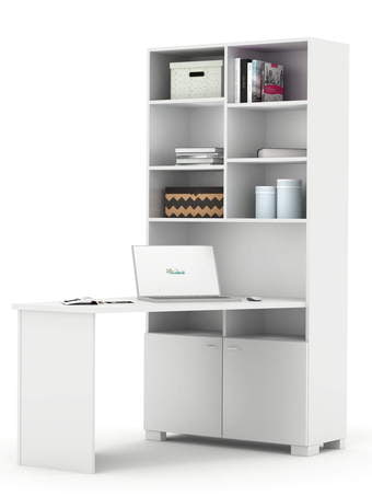 Bookcase-desk right UNI White