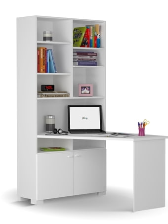 Bookcase-desk left UNI White