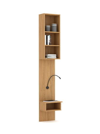 Bookcase with bedside table N-240 Concrete Oak