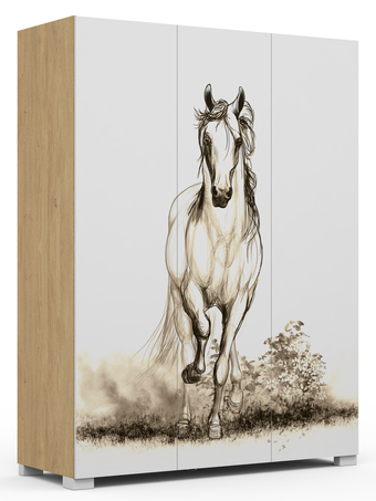 Wardrobe 150 Horse Oak
