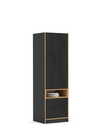 Wardrobe 60-2-60L/200 Concrete Oak