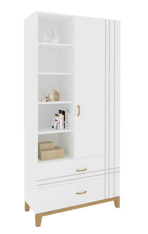 Bookcase high 100 Hygge White
