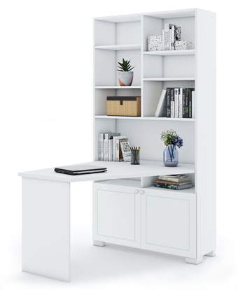 Bookcase-desk right Frame White