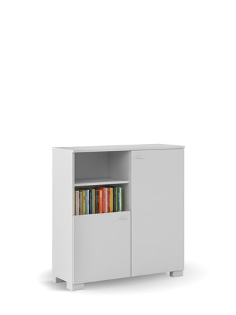 Bookcase 100 low UNI White