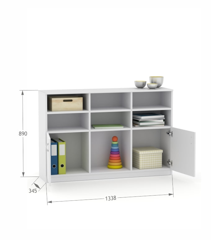 Regał niski 135 Bianco Fiori